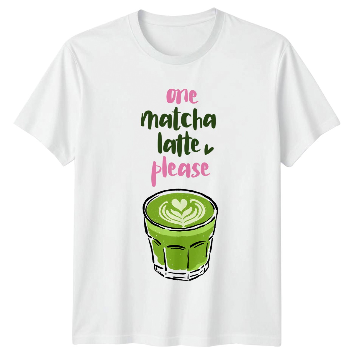 One Matcha Latte Please T-Shirt Matcha Latte Art Kaffee Getränk Geburtstag