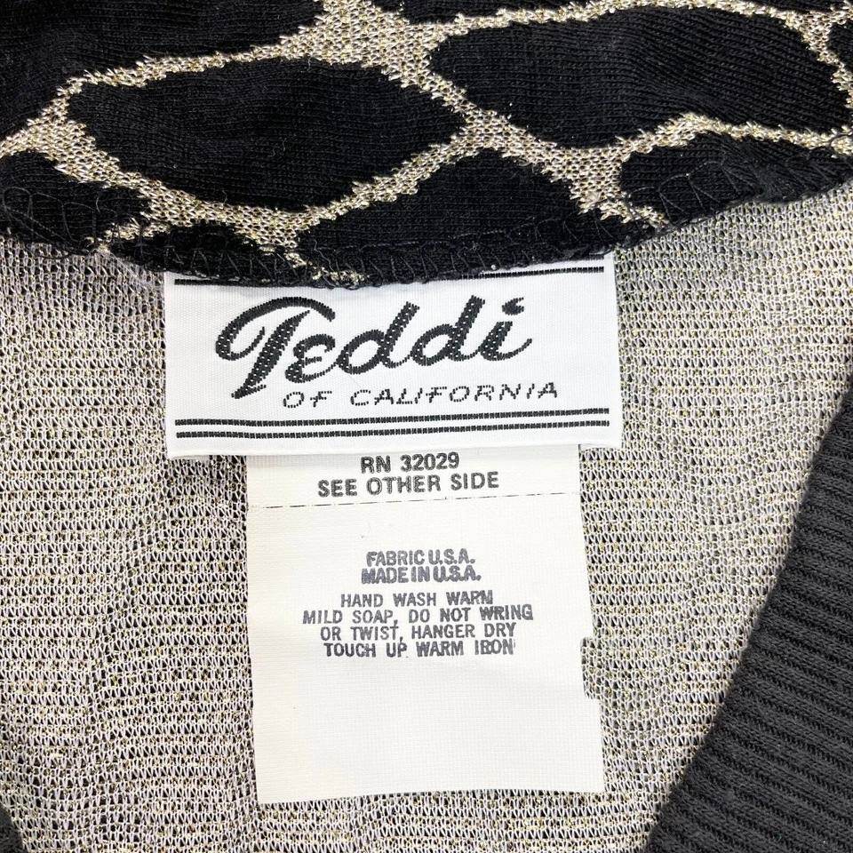 Top tejido Teddi of California años 80 de colección para mujer L/XL estampado animal grunge retro jungla Foto 4 de 4