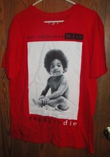 The Notorious BIG E SMALLS Ready To Die Red Graphic Shirt ADULT XL RAP HIP HOP