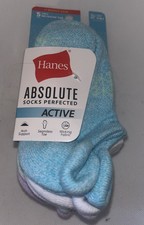 New Hanes Girl Absolute Active Socks Crew Small 6-10.5 5 Pairs