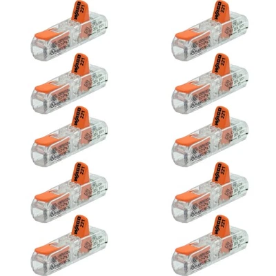 10 Stück WAGO 221-2411 Durchgangsverbinder Klemme mit Hebel 2-Leiter-Klemme