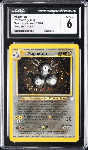 2001 POKEMON NEO REVELATION "DOUBLE" HOLO #10 MAGNETON CGC 6