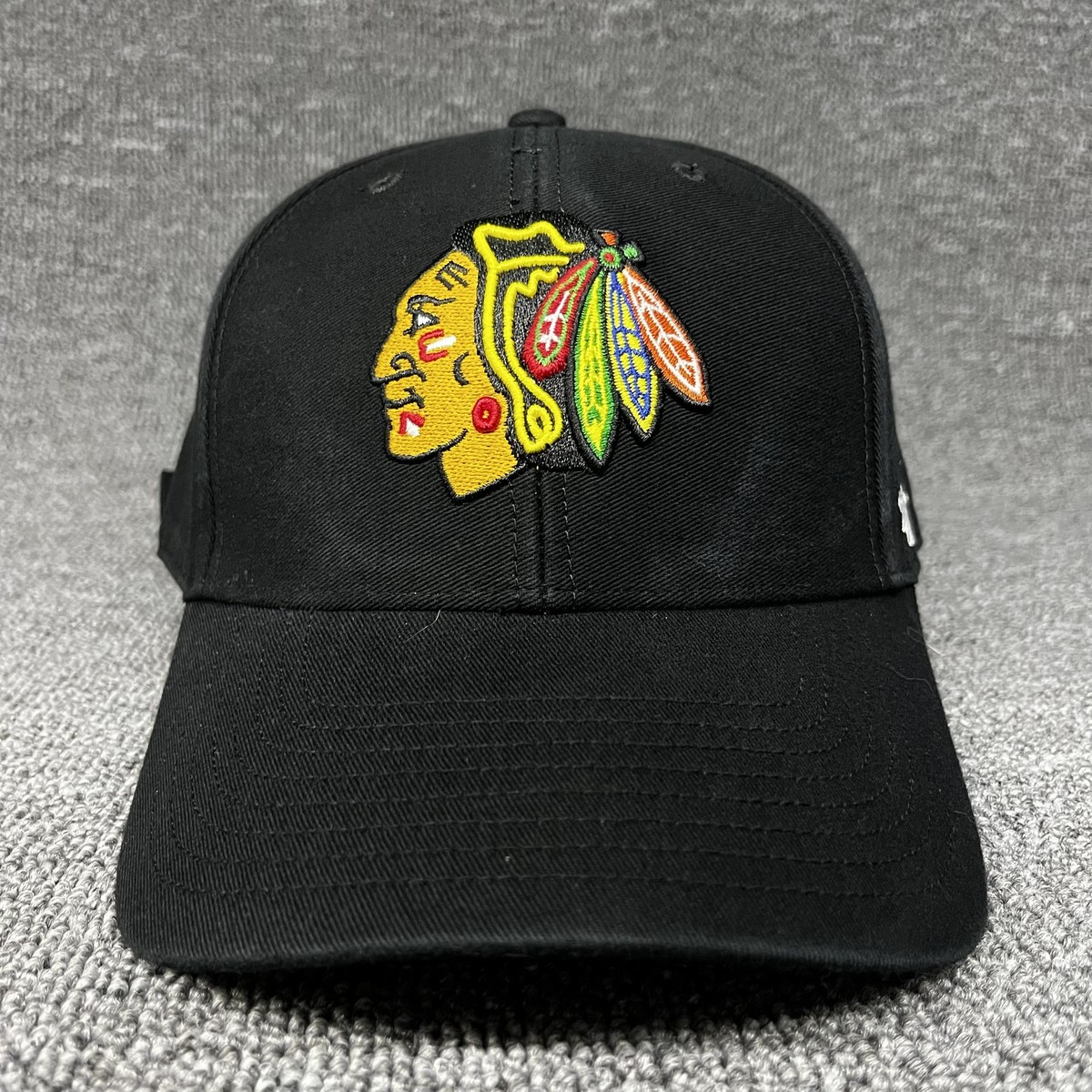 Chicago Blackhawks '47 Brand Clean Up Hat Black Adjustable Strapback NHL Cap