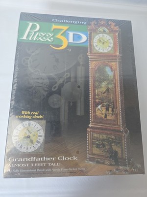 PUZZ 3D Grandfather Clock Puzzle 777 Pieces Working Quartz Movement NEW SEALED