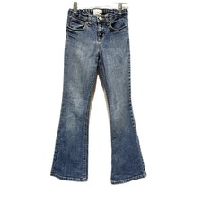 Vintage Old Navy Jeans Girls sz 10 Slim Mid Rise Flare Leg Y2K Adjustable Waist