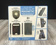 Ultra Slim Magnetic Phone Accessory Kit Qi2 5000mAh MagSafe Power Bank & Wallet
