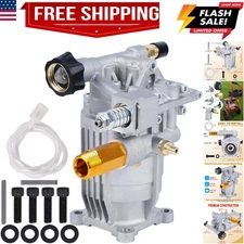 Pressure Washer Pump, 3/4" Shaft Horizontal Axial Plunger, 3400 PSI Max, 2.5 ...