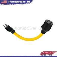 1FT Adapter Cord 15A 3Prong Male to 30A 4Prong Locking Female 10 AWG Generator