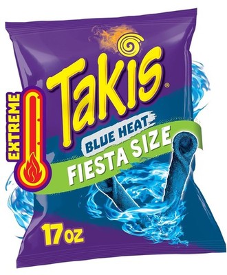Takis Blue Heat 17 oz Fiesta Size Bag, Hot Chili Pepper Flavored  Spicy Chips