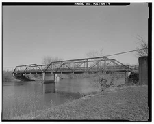 3. VIEW NORTHWEST. - Ten Eyck Road Bridge, Spanning Sugar River, Brodhead,