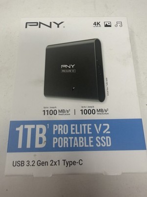 NEW SEALED PNY 2.5'' Pro Elite V2 Portable SSD 1TB USB 3.2 SSD PSD0CS2160-1TB-RBW