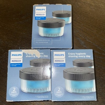 3 BOXES PHILIPS NORELCO QUICK CLEAN POD CARTRIDGES 6 TOTAL NEW IN BOX