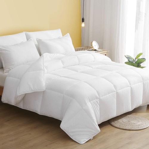 DWR Full/Queen 100% Cotton Down Alternative Comforter - Ultra-Soft Skin-Friendly