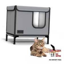 Outdoor Cat House for Winter-Weatherproof Stray Cats Shelter with Thermal