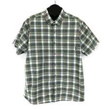 Eddie Bauer Short Sleeve Button Down Shirt Men's 2XL Plaid Outdoor Fishing Trail