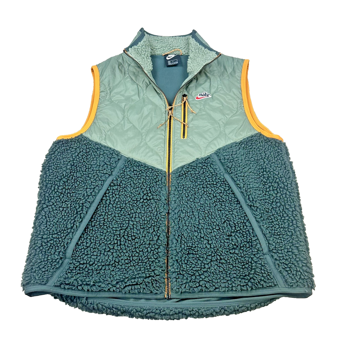 Nike Hybrid Vest Mens Medium Sherpa Fleece Quilted Outdoor Hiking
