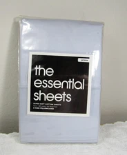 Set of 2 King Size Sateen 425 Thread Count 100% Cotton Pillow Cases BlueGray NIP