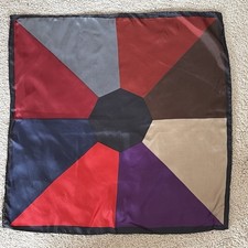 VTG Ashear Silk Scarf Pocket Square 18.5 X 18.5" Color Wheel Hand Rolled Italy