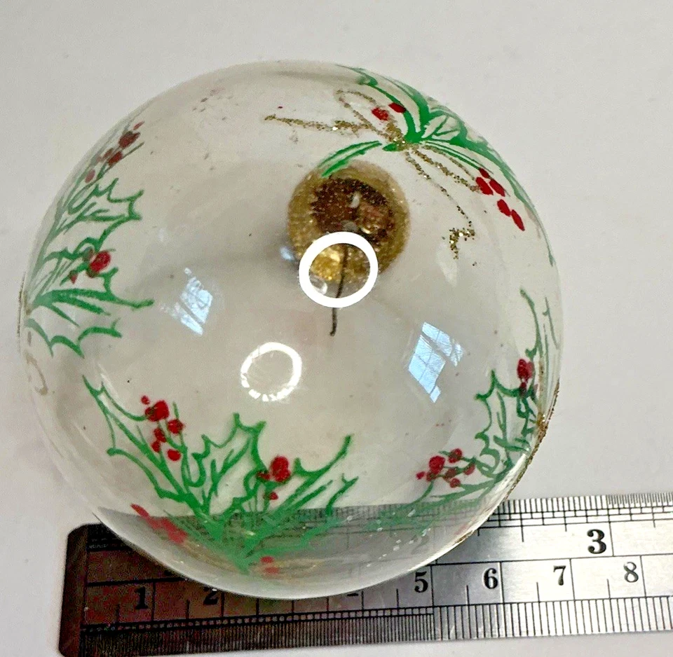 Juego de 4 adornos de bola de vidrio Rauch patrón de acebo con brillo transparente y esmerilado Foto 3 de 3