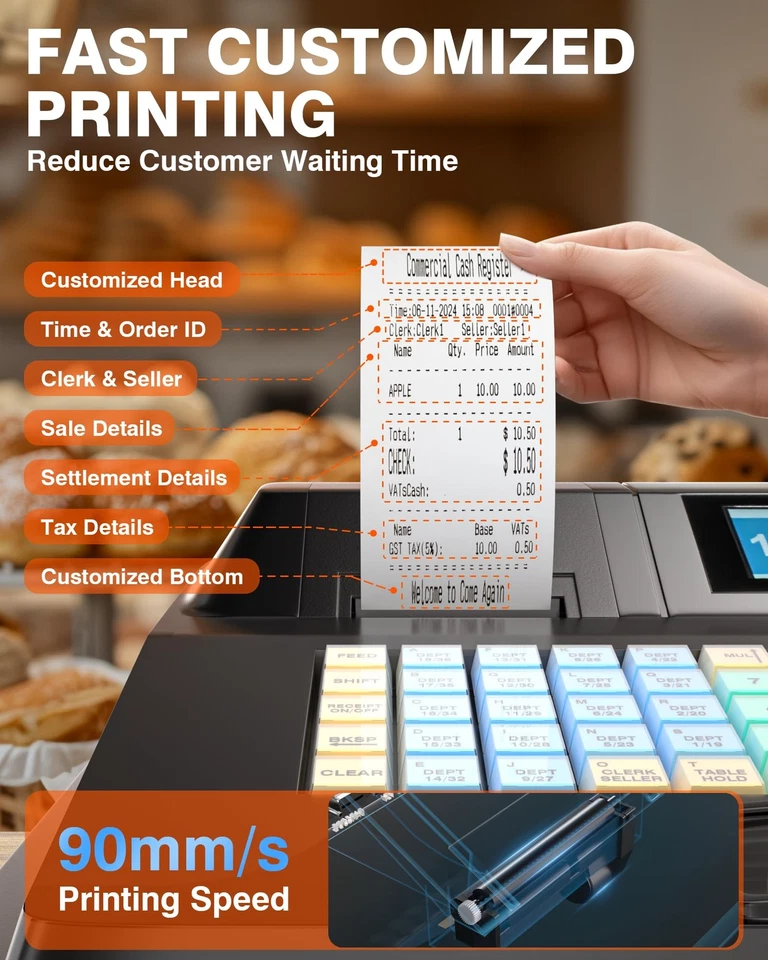 Caja Registradora para Pequeñas Empresas con Escáner - Caja Registradora Electrónica... Foto 3 de 4