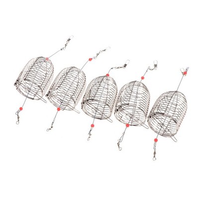 6Pcs Fishing Bait Cage Medium Stainless Steel Lure Holder for Anglers