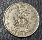 Photo of a 1943 George VI Shilling from an eBay listing that sold on Jun 14, 2026