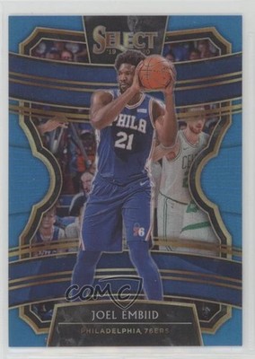 2019-20 Panini Select Concourse Light Blue Prizm 149/299 Joel Embiid #74 18ms