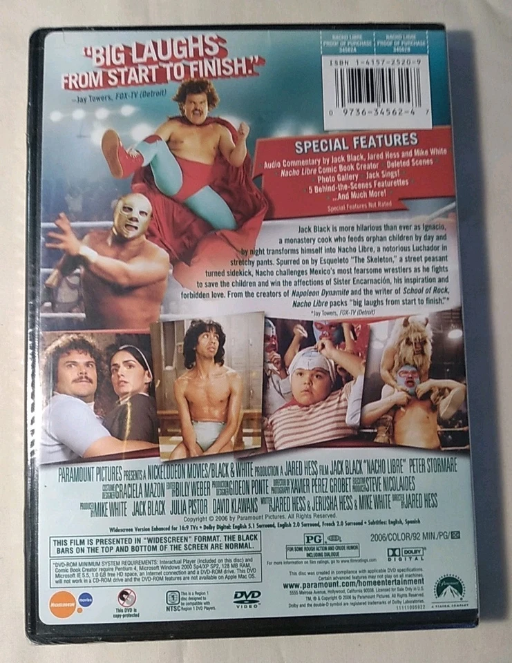 Nacho Libre (DVD, 2006, Special Edition/ Widescreen) - Image 2 of 2
