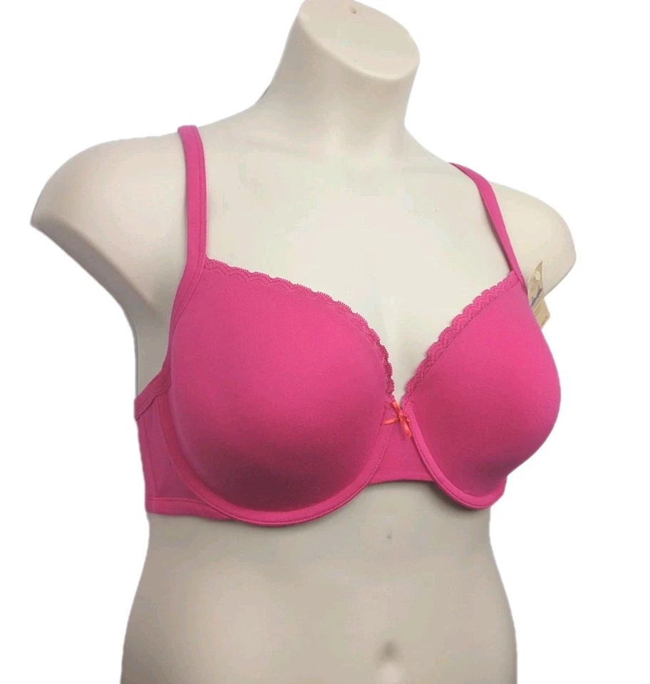 NEW Lane Bryant Caciqye Cotton T-Shirt Bra Shaping Solution Hot Pink Size 42D - Image 3 of 4