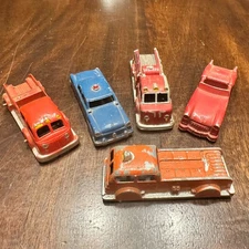 Lot of 5 Vintage Metal Die Cast Vehicles Goodee MidgeToy TootsieToy