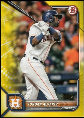 2022 Bowman YORDAN ALVAREZ #83 Houston Astros TRUE YELLOW Serial Numbered 28/75