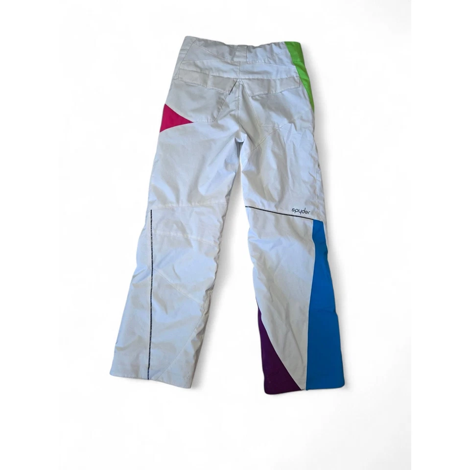 Spyder Kids Ski Snow Pants White Colorblock Size 12 - Image 2 of 4