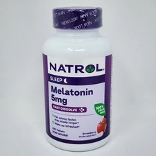 Natrol Melatonin 5 mg Fast Dissolve Strawberry Flavor (200 Chewable Tablets)