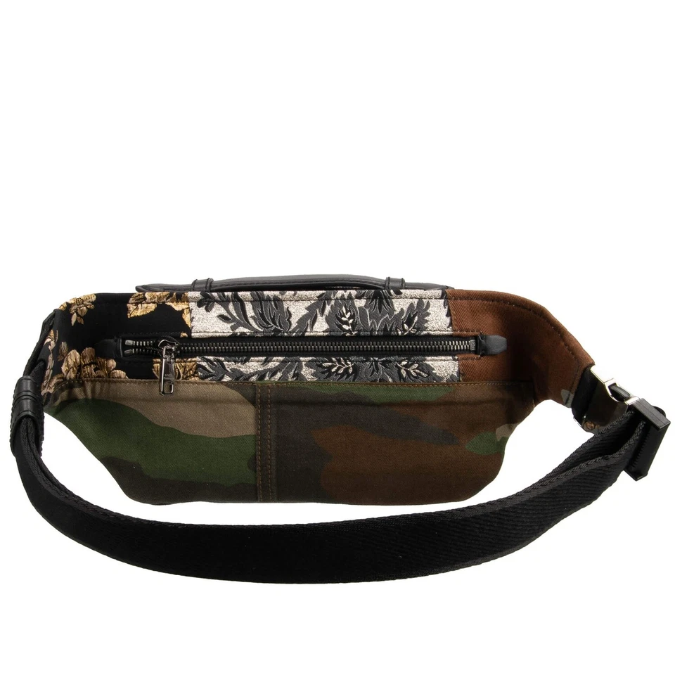 Bolso Cintura DOLCE & GABBANA Camuflaje Militar Jacquard DG Metal Dorado Logo Foto 3 de 4
