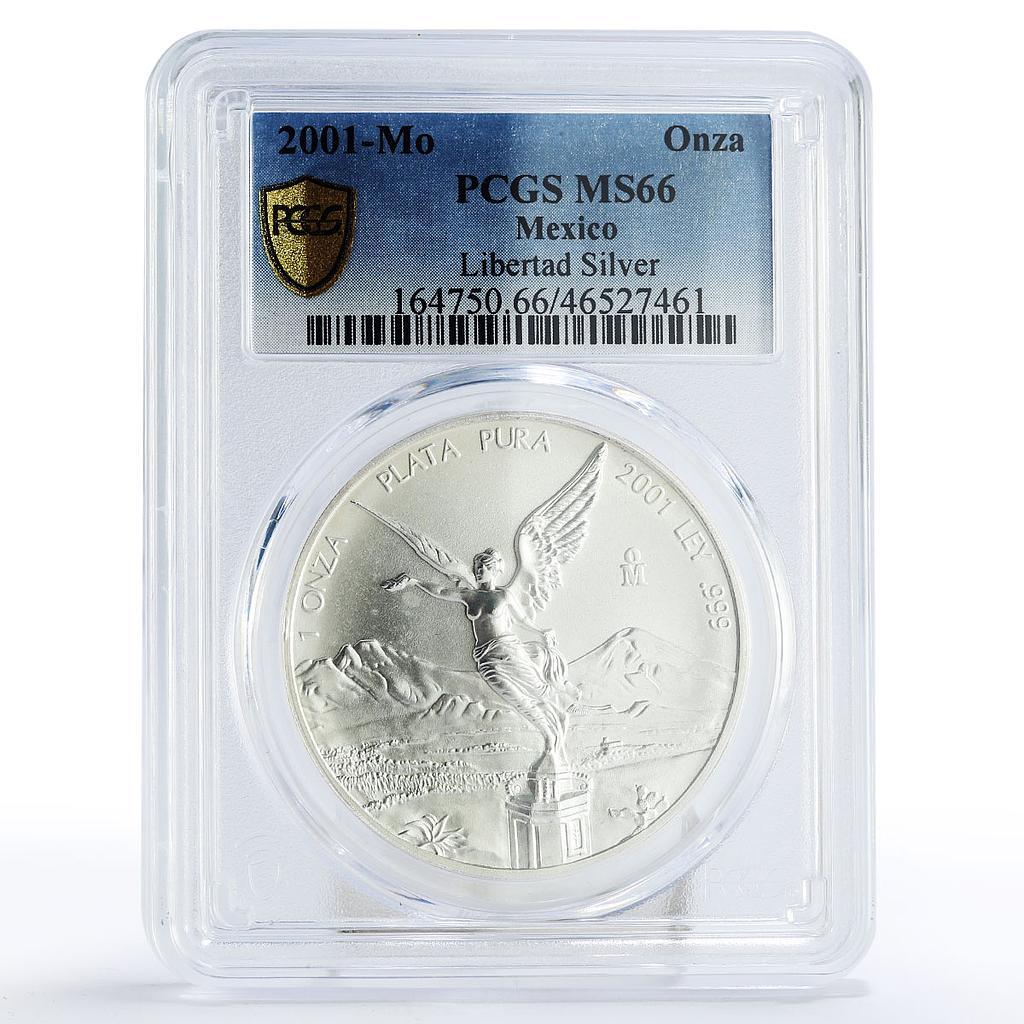 Mexico 1 onza Libertad Angel of Independence MS66 PCGS silver coin