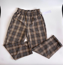 Lumiere Urban Outfitters NWT Womens Large Hi Rise Taupe Combo Plaid Dress Pants