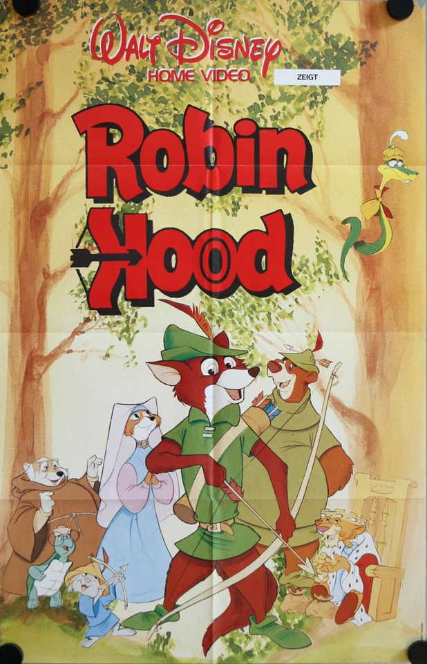 Robin Hood Walt Disney Videoplakat video promo poster Filmposter Milt Kahl TOP - Bild 1 von 1
