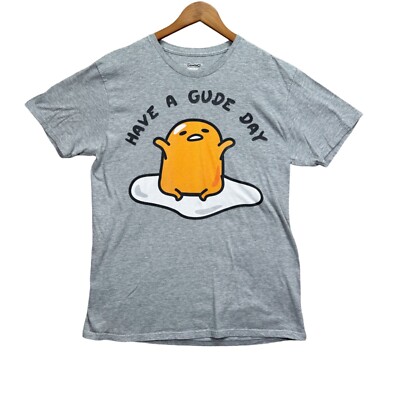 Gudetama by Sanrio Have A Gude Day Funny Anime Japanese Cute Graphic T-Shirt L