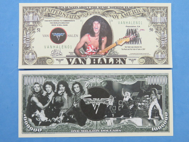 VAN HALEN: Rock 'N Roll Band Since 1973 ~ Cool $1,000,000 One Million Dollars