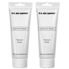 2 - 120ml Tubes Artists Acrylic Color Paint, Titanium White, Art Canvas Painting