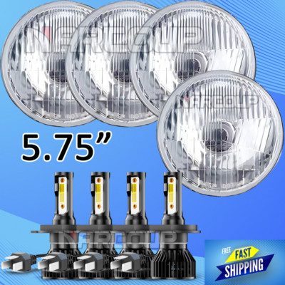4PCS 5 3/4'' 5.75 Led Headlights HI/LO for Oldsmobile 442 98 F85 Cutlass 4X White