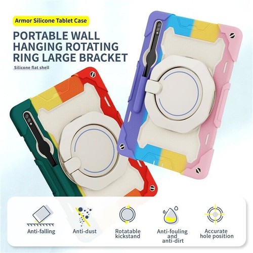 Tablet Armor Stand Hard Case Cover For Samsung Galaxy Tab S7 FE S8+ S9 Ultra - Picture 11 of 91