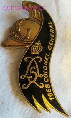 IN7480 - Insignia 5Th Regiment Of Dragons, 1668 Colonel General, Enamel, 2 Rings