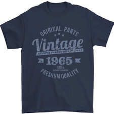 Vintage Year 61st Birthday 1965 Mens T-Shirt 100 Cotton