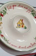NIB LENOX HOLIDAY INSPIRATIONS & ILLUSTRATIONS Round DIP BOWL Plate 