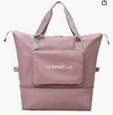 Chargella Large Folding Duffel Tote Bag Shoulder Luggage Handbag Charging Port