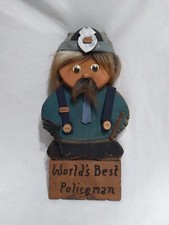 Vintage Policeman Officer "McCole" Americana Handmade Folk Art Plaque