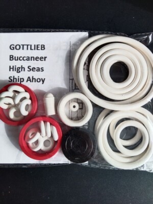 SHIP AHOY / BUCCANEER / HIGH SEAS GOTTLIEB Pinball Elastics - Pinball Rubber