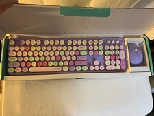 UBOTIE Colorful Computer Wireless Keyboard & Mouse Set