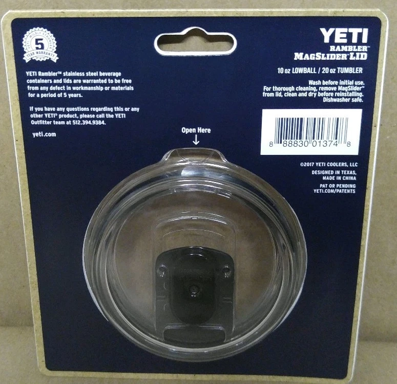 Yeti Rambler MagSlider 10 To 20 Oz. Clear Plastic Tumbler Lid